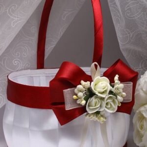Red and White Wedding Basket