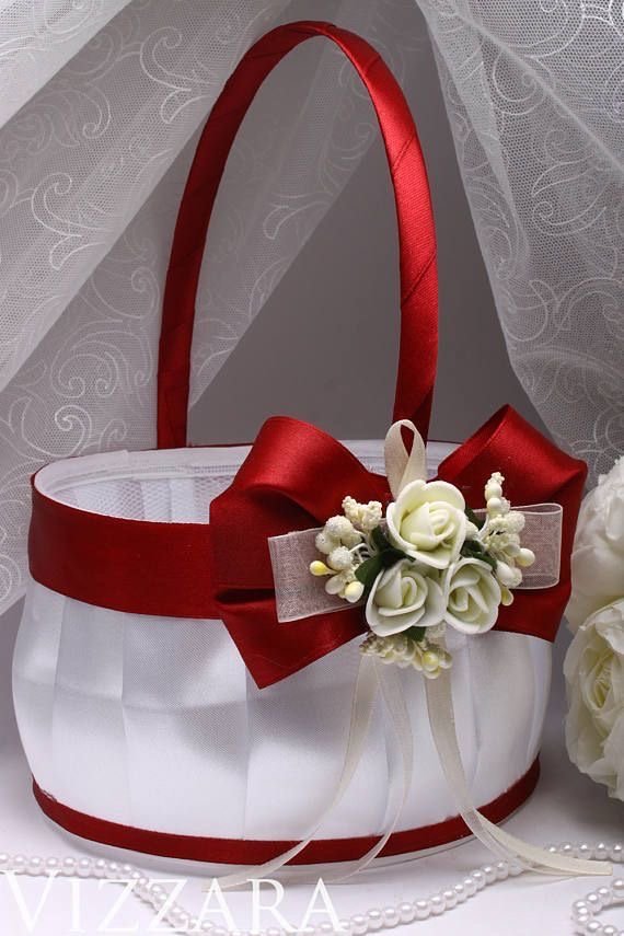 Red and White Wedding Basket